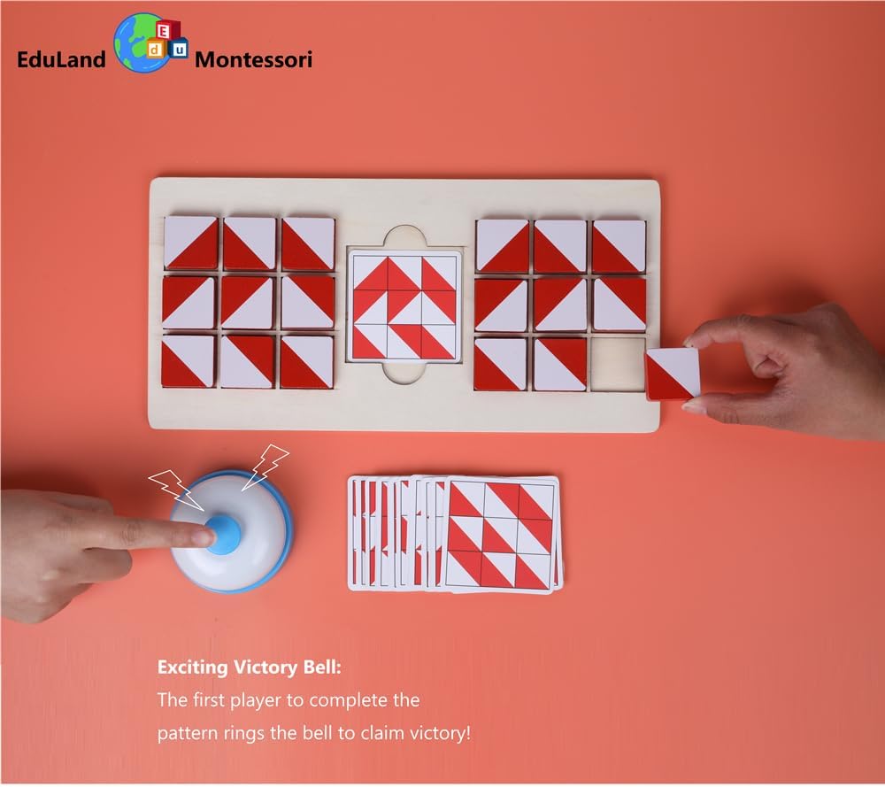 Tile Pattern Battle Game - Educational Puzzles Matching Pattern Road Trip Game - IQ Teasers Toys for Children - Ages 3+