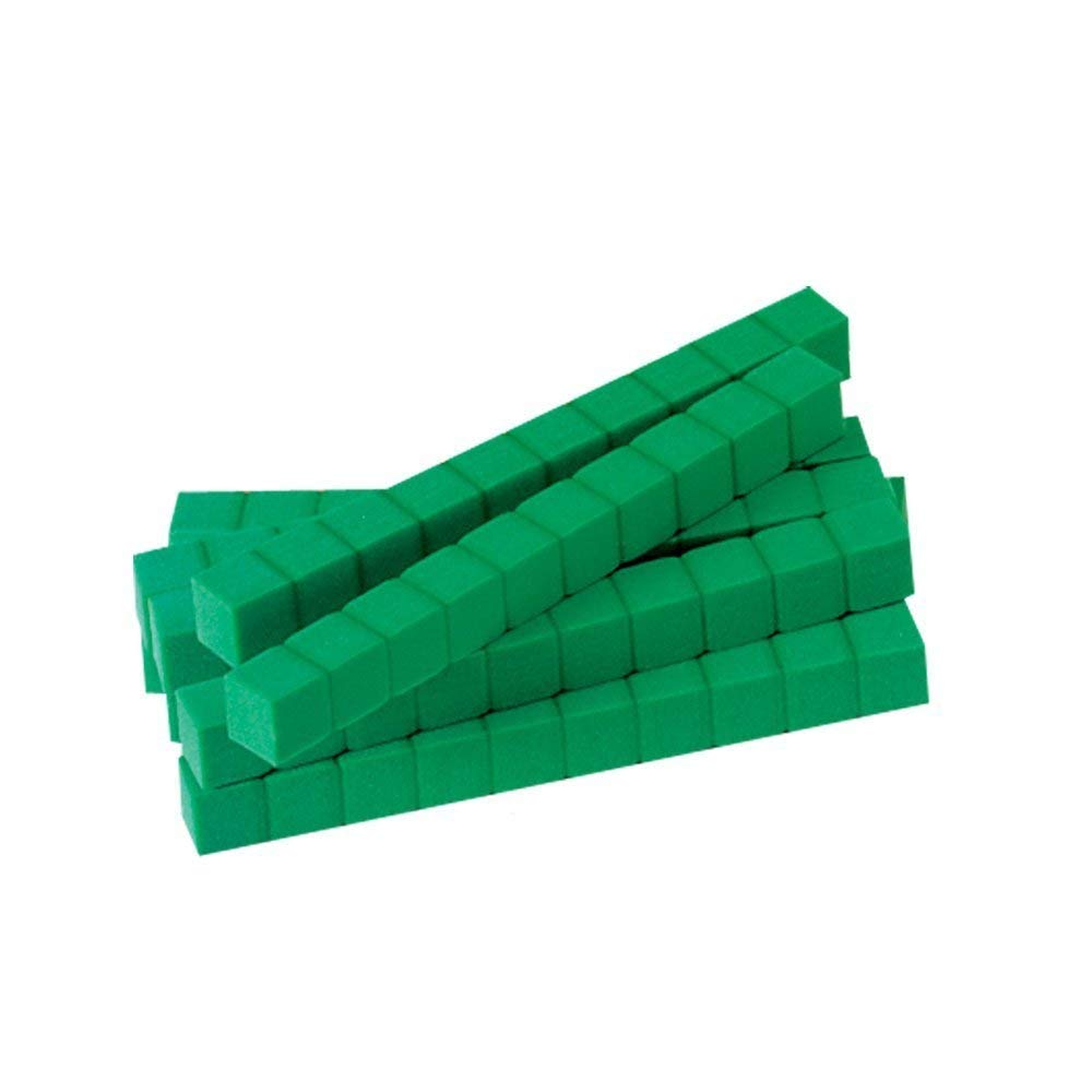 hand2mind Blue Plastic Base Ten Blocks Rods Set, Place Value Blocks, Counting Cubes, Base 10 Math Manipulatives, Teacher Supplies for Math Classroom, Montessori Math Materials (Set of 50)