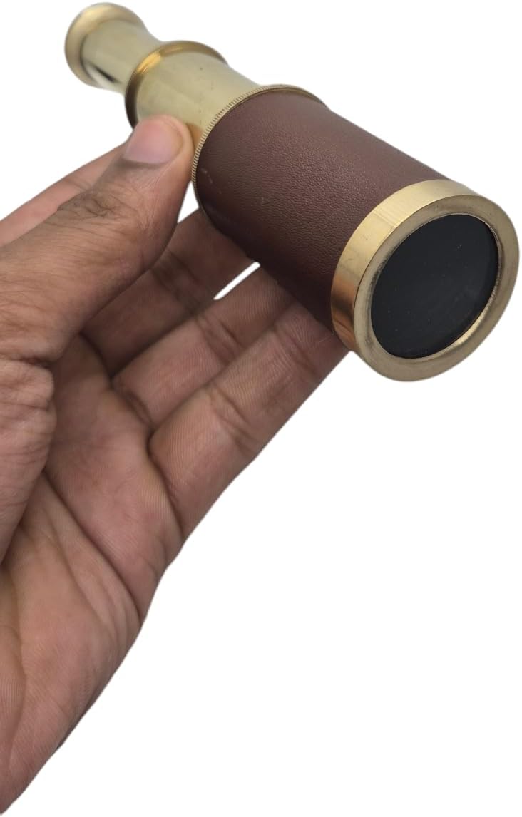 Prime NAUTICAL6 Inches Brass Pirates Telescope, Collapsible Handheld Telescope, Monocular, Adventure,Traveling,Gift Item,Brass Nautical Spyglass for Outdoor Navy and Gift