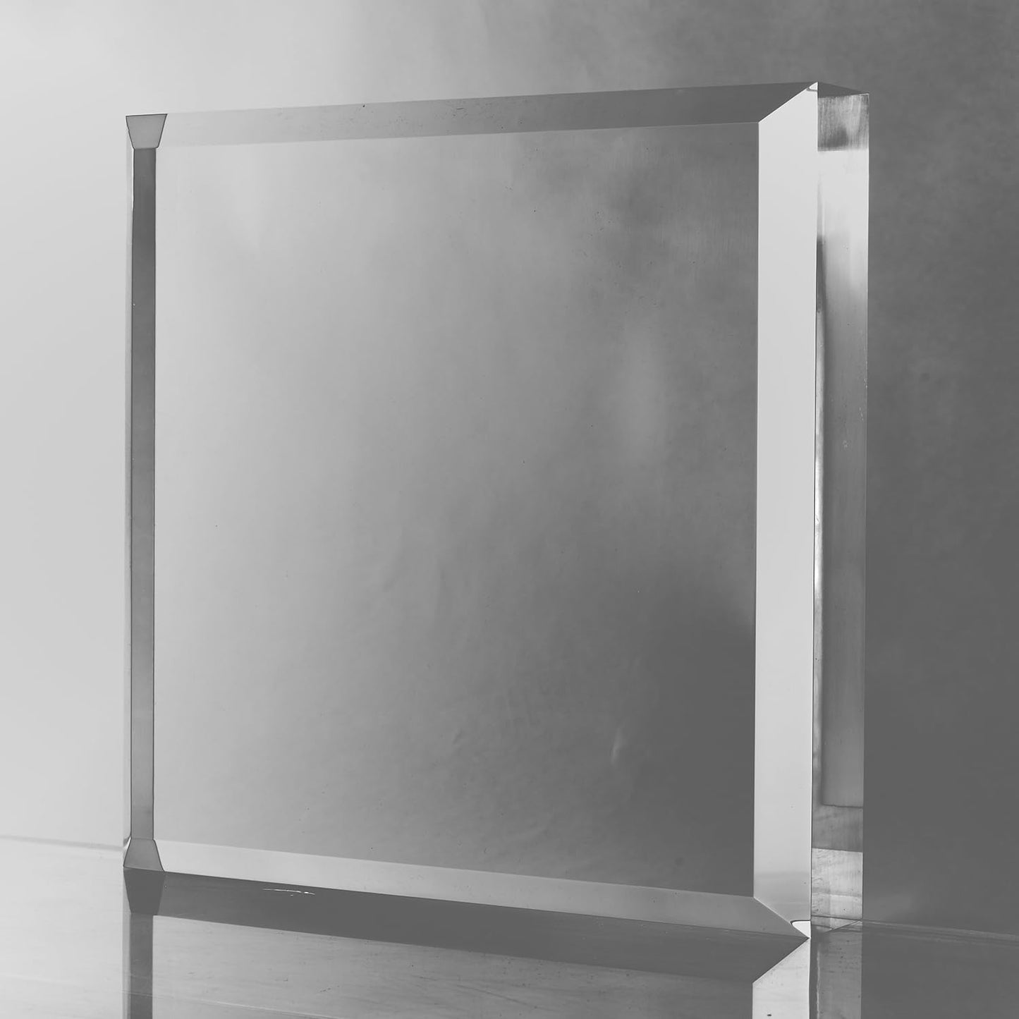 CiaoHER 2in Thickness Beveled Solid Acrylic Display Block Clear Polished Pedestal Stand Riser Solid Base (10x10)