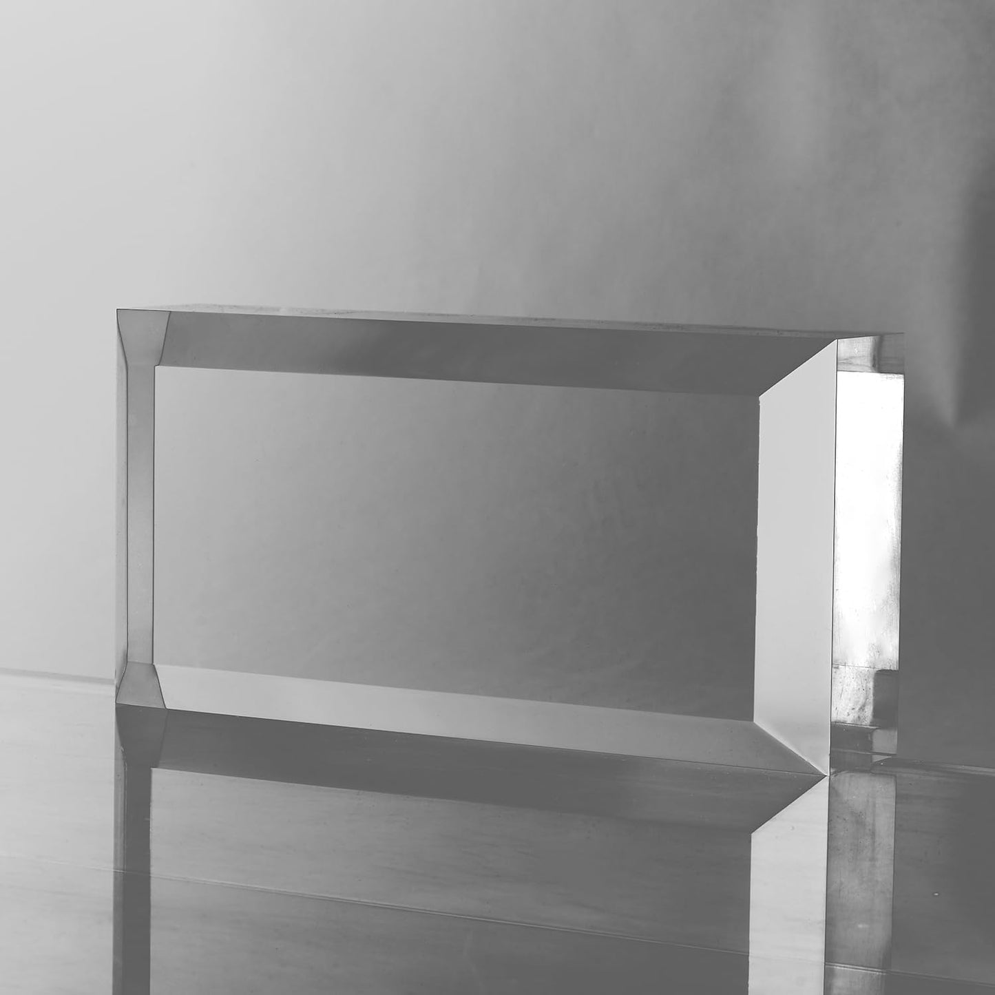 CiaoHER 2in Thickness Beveled Solid Acrylic Display Block Clear Polished Pedestal Stand Riser Solid Base (10x10)