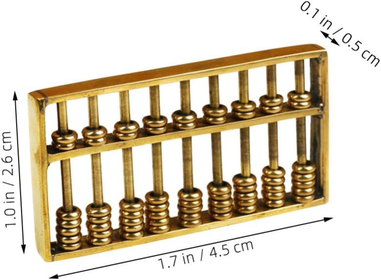 TOYANDONA Miniature Brass Abacus Feng Shui Abacus Mini Copper Ancient Figurine Chinese Math Calculating Tool