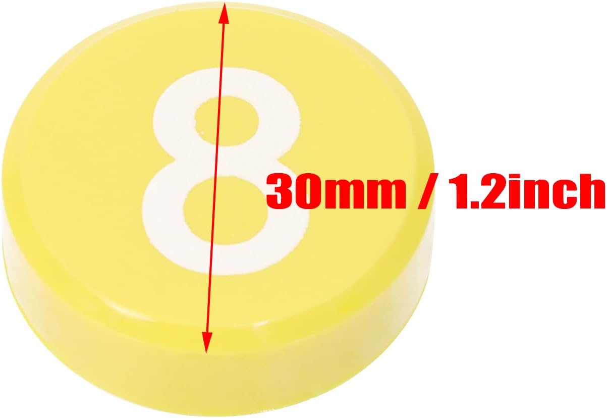 Tupalizy Round 0-9 Number Refrigerator Magnets Fridge Whiteboard Magnetic Pins Stickers Kitchen Home Office School Crafts, 10PCS (White)