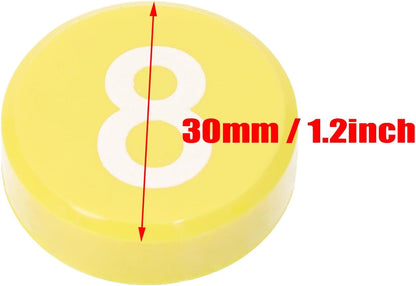Tupalizy Round 0-9 Number Refrigerator Magnets Fridge Whiteboard Magnetic Pins Stickers Kitchen Home Office School Crafts, 10PCS (White)