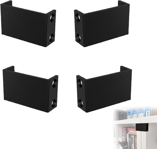 4 Pk Furniture Alignment Connector Compatible with IKEA KALLAX Shelf Unit Linking Fastener for Joining Adjacent Storage Cubes (Black)