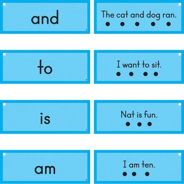 Really Good Stuff Tap and Track Tactile Sight Words and Sentence Cards - 100 Cards, Ages 5-7, Kindergarten and Up, Phonics Activity, Reading Game, Flash Cards, Learning