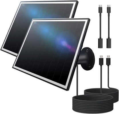 8W Solar Panel for Outdoor Security Camera, 5V Micro USB and USB - C Solar Panel Charger ，Fits Eufy/Wyze/Reolink DC 5V Output, IP65/360° Adjustable, 9.8ft Cable, Fast Charging