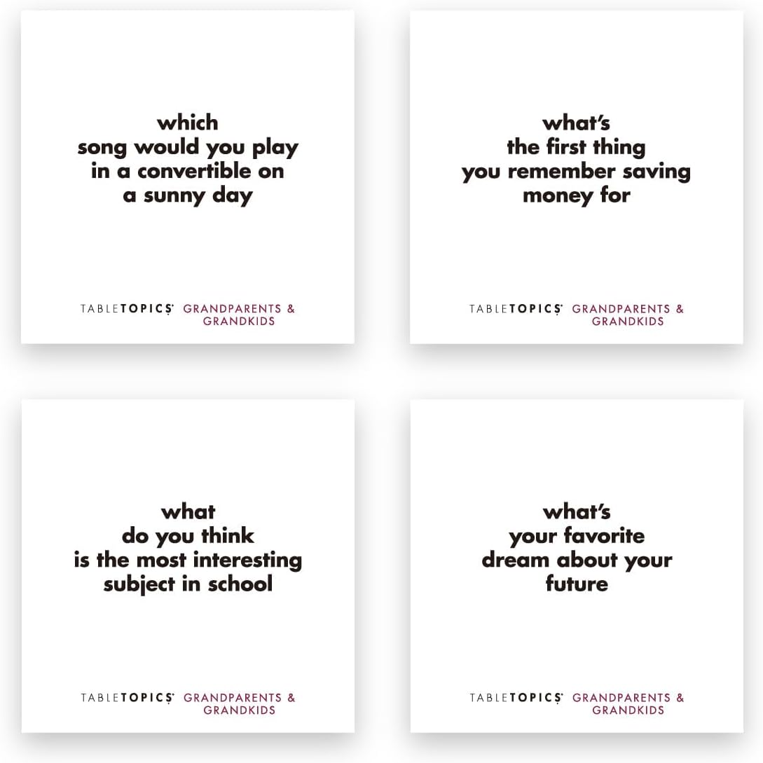 TableTopics Grandparents & Grandkids Conversation Cards to Connect Generations of Your Family, 135 Fun Questions to Explore New Topics with Kids