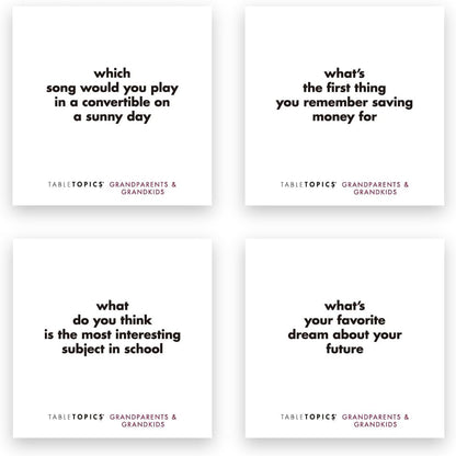 TableTopics Grandparents & Grandkids Conversation Cards to Connect Generations of Your Family, 135 Fun Questions to Explore New Topics with Kids