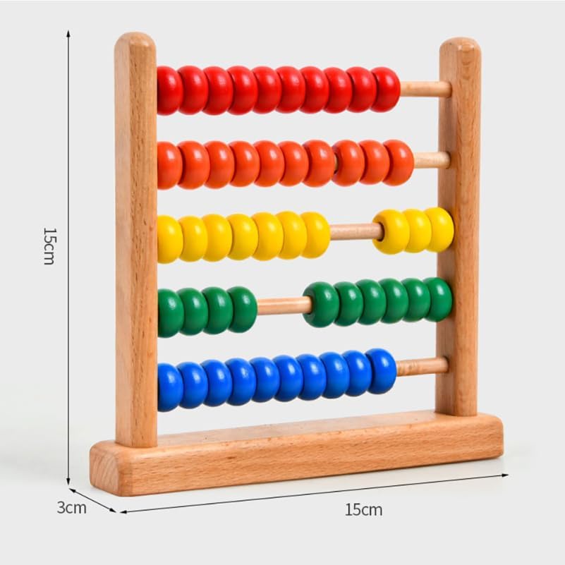 IMIKEYA Wooden Abacus for Kids - 50 Beads Counting Toy Colorful Counters for Kids Math Educational Math Counting Tool Bead Counter Game Counting Toys for Preschool Learning & Elementary School