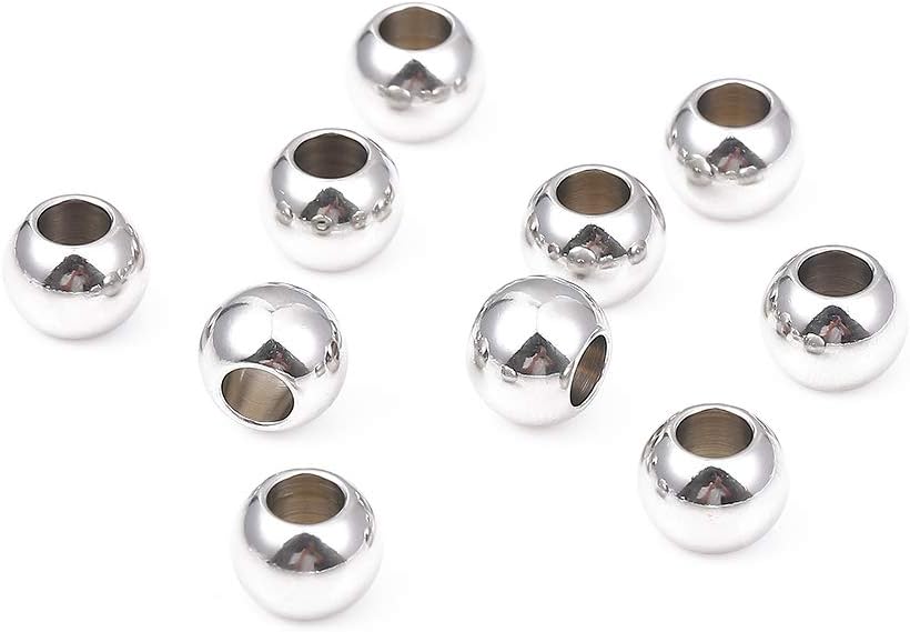 BEADIA Stainless Steel Spacer Beads 3x2.5mm Round Loose Charm Caps Beads for DIY Jewelry Making 100pcs with 1mm Hole