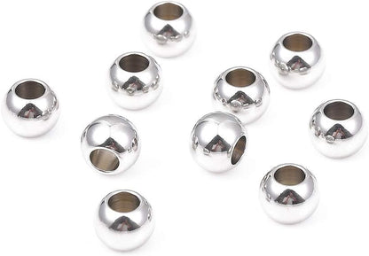 BEADIA Stainless Steel Spacer Beads 3x2.5mm Round Loose Charm Caps Beads for DIY Jewelry Making 100pcs with 1mm Hole