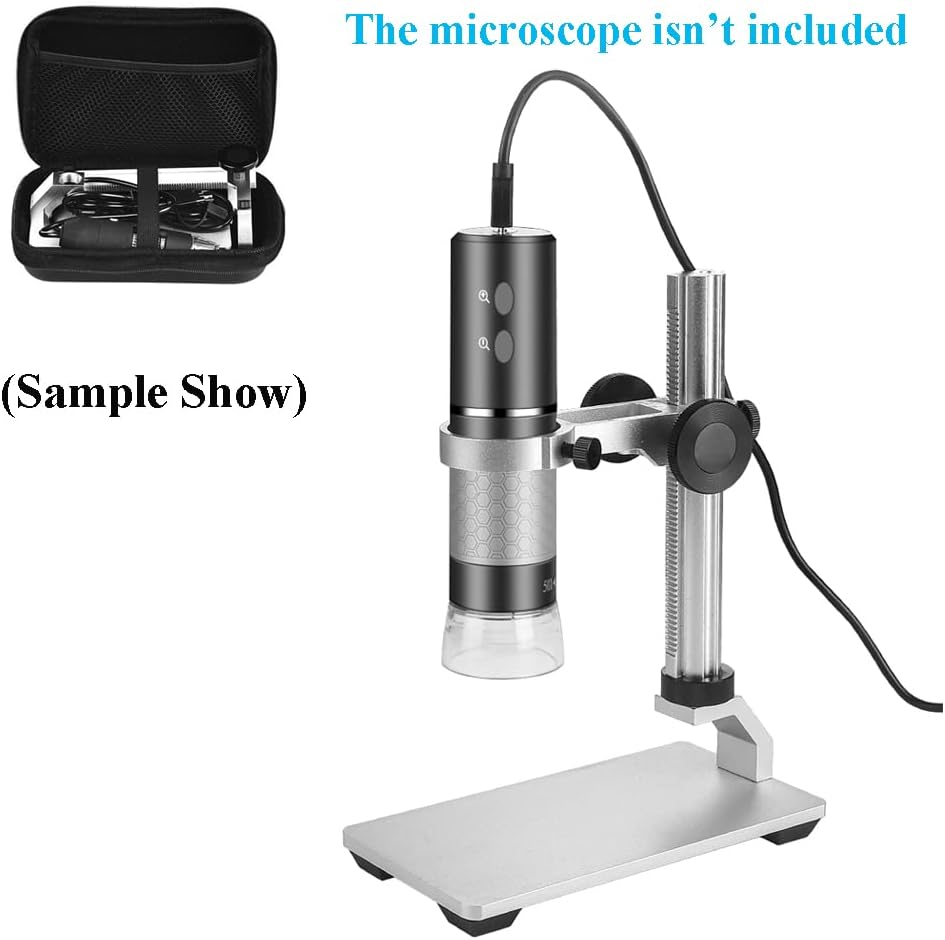 4K 3840x2160p WiFi Digital Microscope for iPhone Android Phone and Windows Mac PC, Wireless Handheld Microscope Camera, Portable Microscope with Metal Stand for Adults and Kids