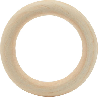 Wooden Rings for Crafts, Macrame, Crochet, Jewelry Making, Natural Unfinished 3 Inch Wood Rings (75mm, 30 Pack)