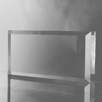 CiaoHER 2in Thickness Beveled Solid Acrylic Display Block Clear Polished Pedestal Stand Riser Solid Base (10x10)