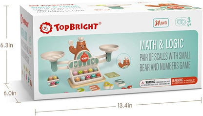 TOP BRIGHT Balance Math Game for Kids - STEM Toys for 3 Year Old Girls Boys Gifts, Balance Counting Toys Educational Kindergarten Preschool Learning Toys for Age 3 4 5