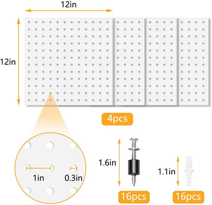 15pcs Pegboard Sets, Peg Board, Pegboard Wall Organizer, Storage System for Workbench, Shop, Shed Modular Peg Board Organizer Board Kit