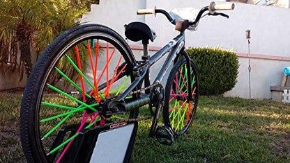 Super Pop Bicycle Spoke Skins Wraps Compatible with Schoolmate Bike Fans- Colorful Bike Wheel Decoration-72 Pcs(Red)