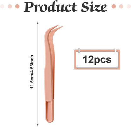 Ymapinc 12 Pcs Plastic Tweezers for Crafting, Bead Craft Tweezers, Plastic Tongs, Art Tweezer for Jewelry Making,Crafts & Baking