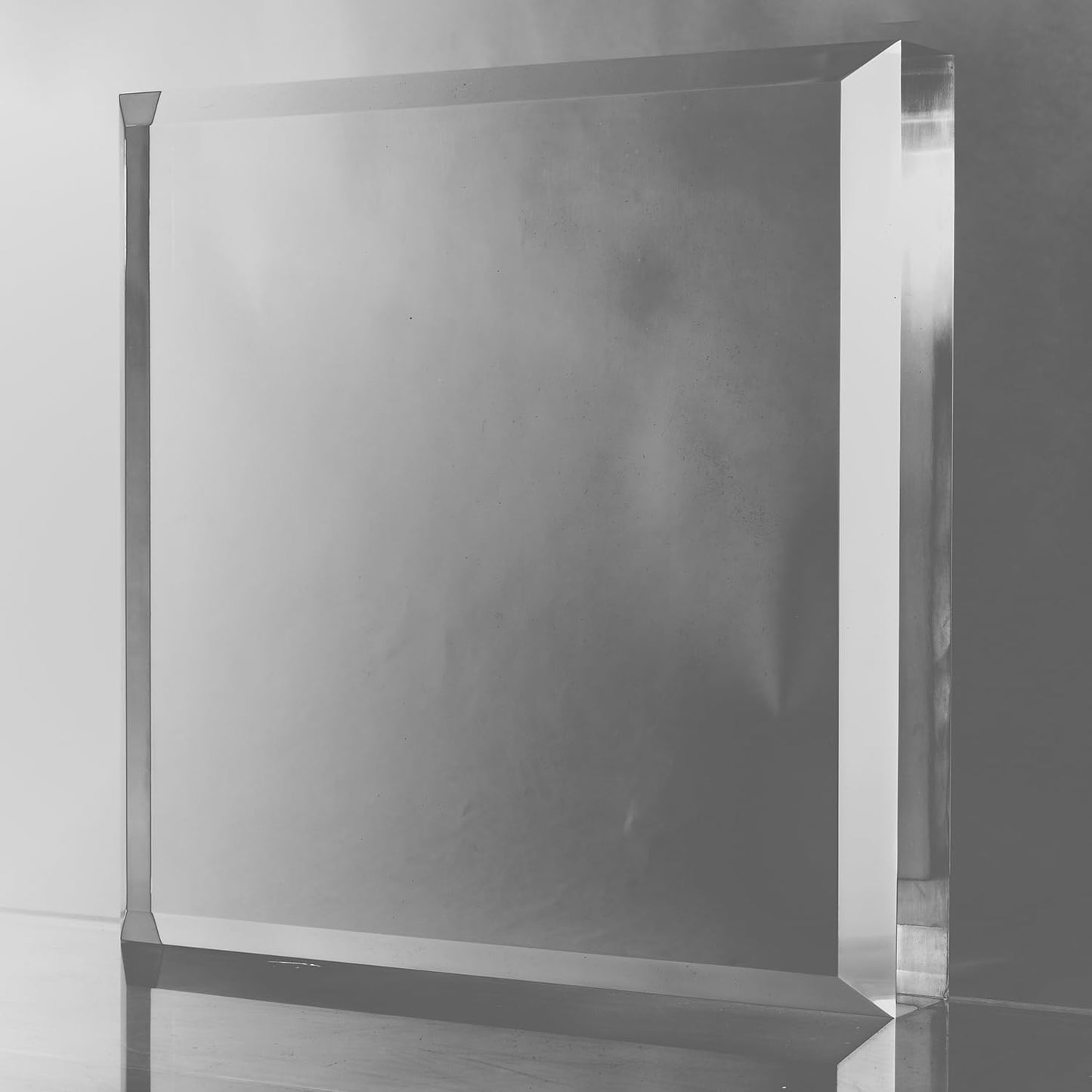 CiaoHER 2in Thickness Beveled Solid Acrylic Display Block Clear Polished Pedestal Stand Riser Solid Base (10x10)