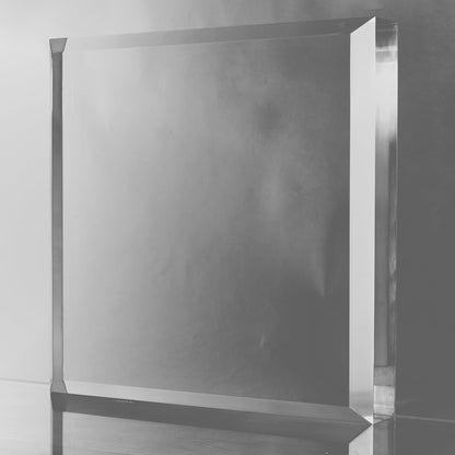 CiaoHER 2in Thickness Beveled Solid Acrylic Display Block Clear Polished Pedestal Stand Riser Solid Base (10x10)