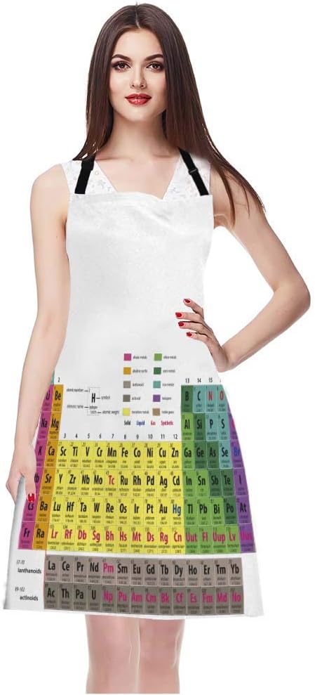 WONDERTIFY Science Education Sketch Apron,Laboratory Chemistry Book Equation Loupe Beaker Flask Glass Bib Apron with Adjustable Neck for Men Women,Suitable for Kitchen Cooking Chef Grill Bistro Apron