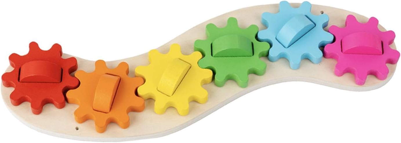 Busy Board Gear Toy Sensory Toy Wooden Craft Fine Motor Skills Birthday Gift for Boys Girls Rainbow Gear Linkage for Children