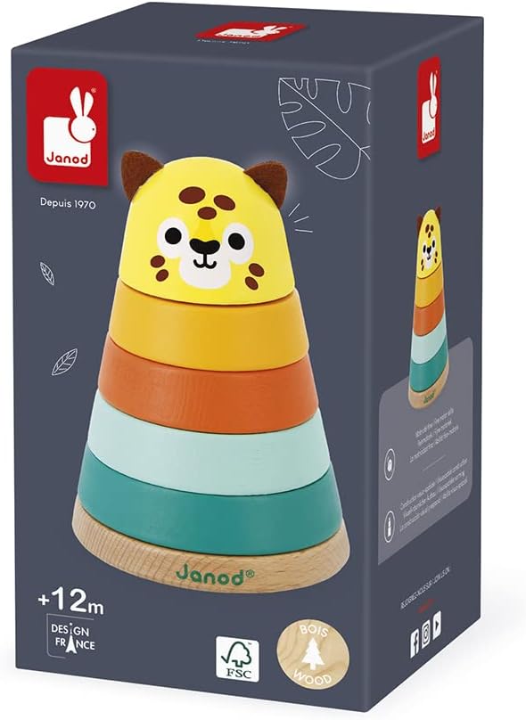 Janod Baby Forest Fox Wood Stacker - Ages 1+ - J08014