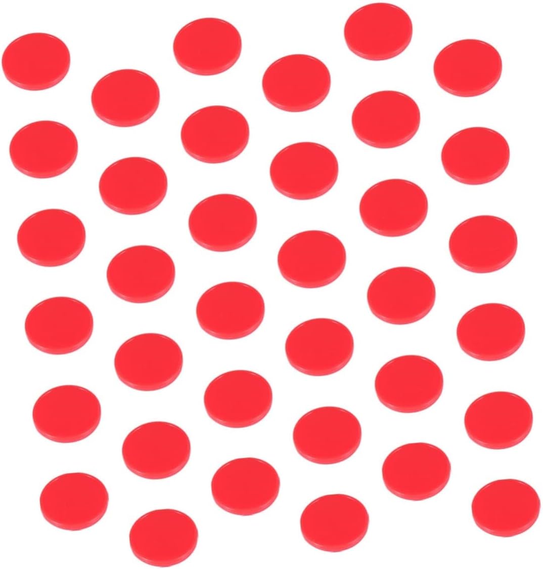 Hemoton 200Pcs Colorful Counting Chips Plastic Bingo Game Tokens for Math Learning Fun Activities for Home School Classroom Use Red Round Pieces