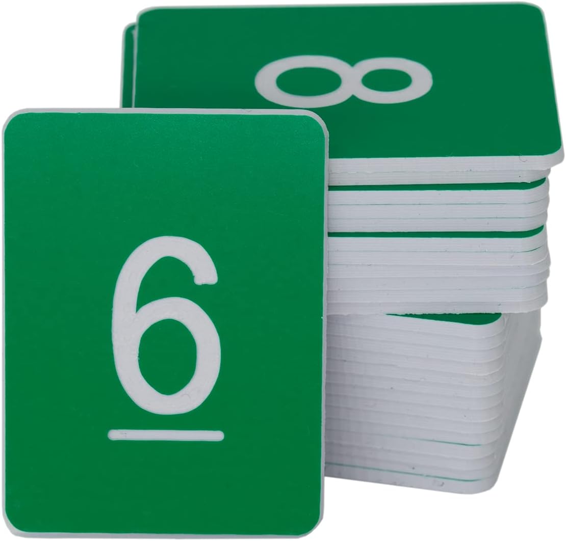 StayMax Rectangle Plastic Numbered Tags Number Disc Number Token (0-25, Blue)