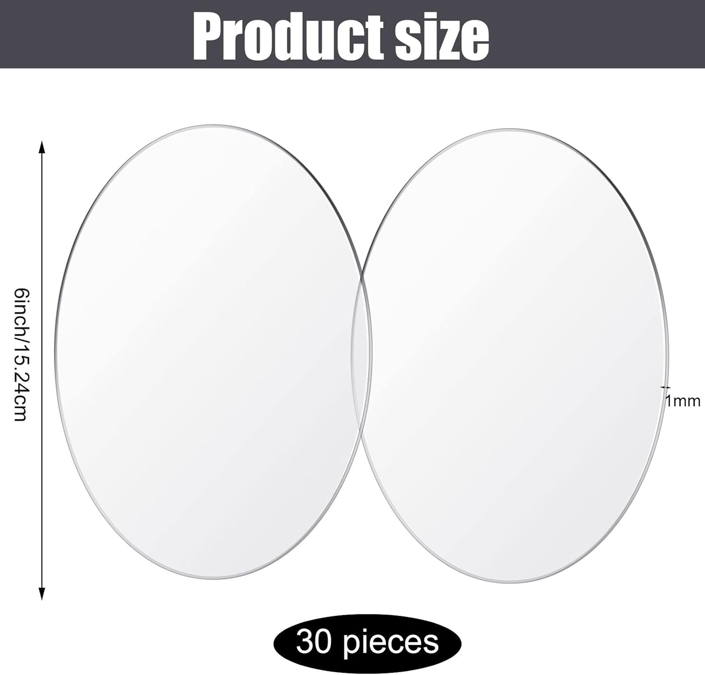 Jetec 30 Pcs 4 Inch Acrylic Circle Blanks Clear Disc Round Transparent Acrylic Coasters Ornament Blanks Miniature Bases for Crafts Christmas Ornament DIY Art Projects Supplies