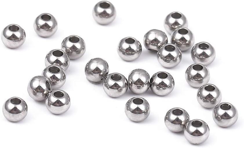 BEADIA Stainless Steel Spacer Beads 3x2.5mm Round Loose Charm Caps Beads for DIY Jewelry Making 100pcs with 1mm Hole