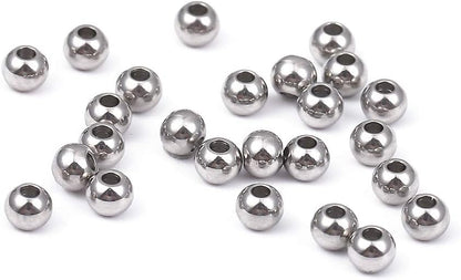 BEADIA Stainless Steel Spacer Beads 3x2.5mm Round Loose Charm Caps Beads for DIY Jewelry Making 100pcs with 1mm Hole