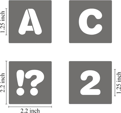 4 Inch Alphabet Letter Stencils - 40 Pack Letter Number Stencil Templates with Signs for Painting on Wood, Reusable Calligraphy Letters Stencils for Chalkboard Fabric Wood Signs