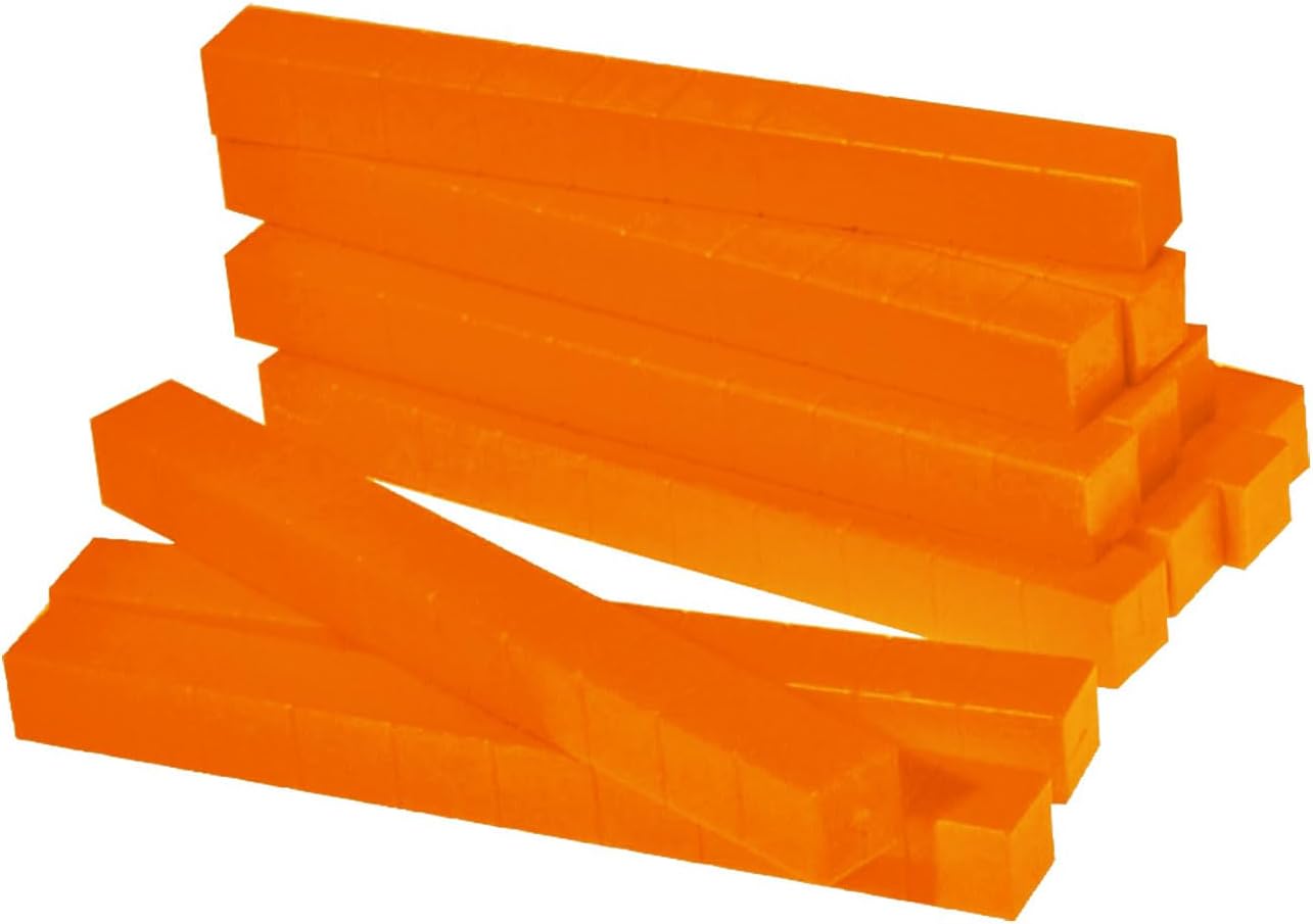 EAI Education Base Ten Rods: Orange Plastic - Set of 50