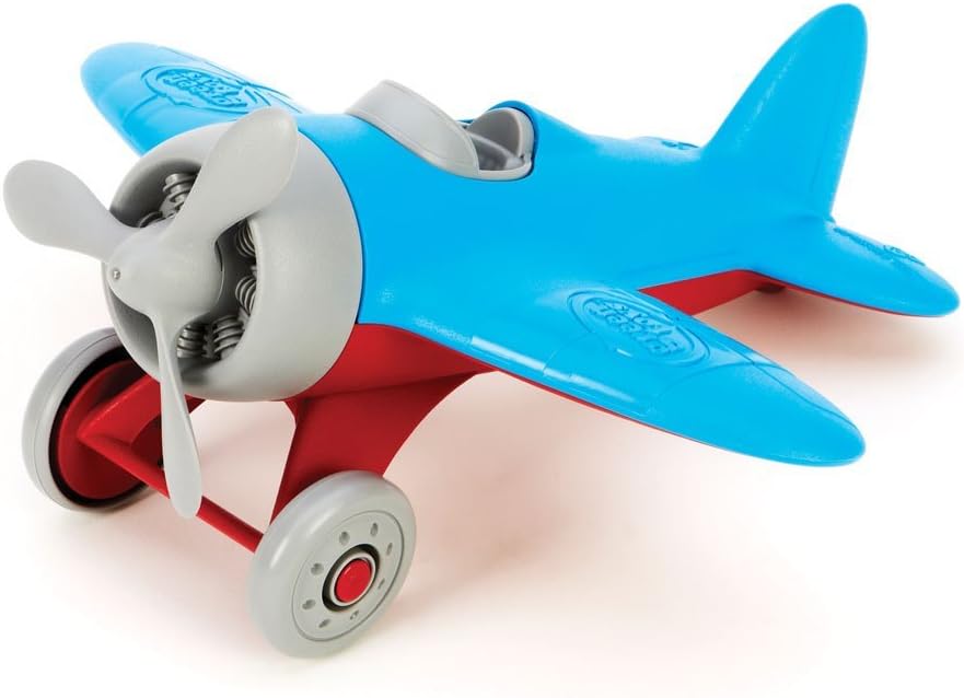 Green Toys Airplane - BPA, Phthalates Free, Blue Air Transport Toy for Introducing Aeronautical Knowledge, Improving Grasping Power. Toy Vehicles