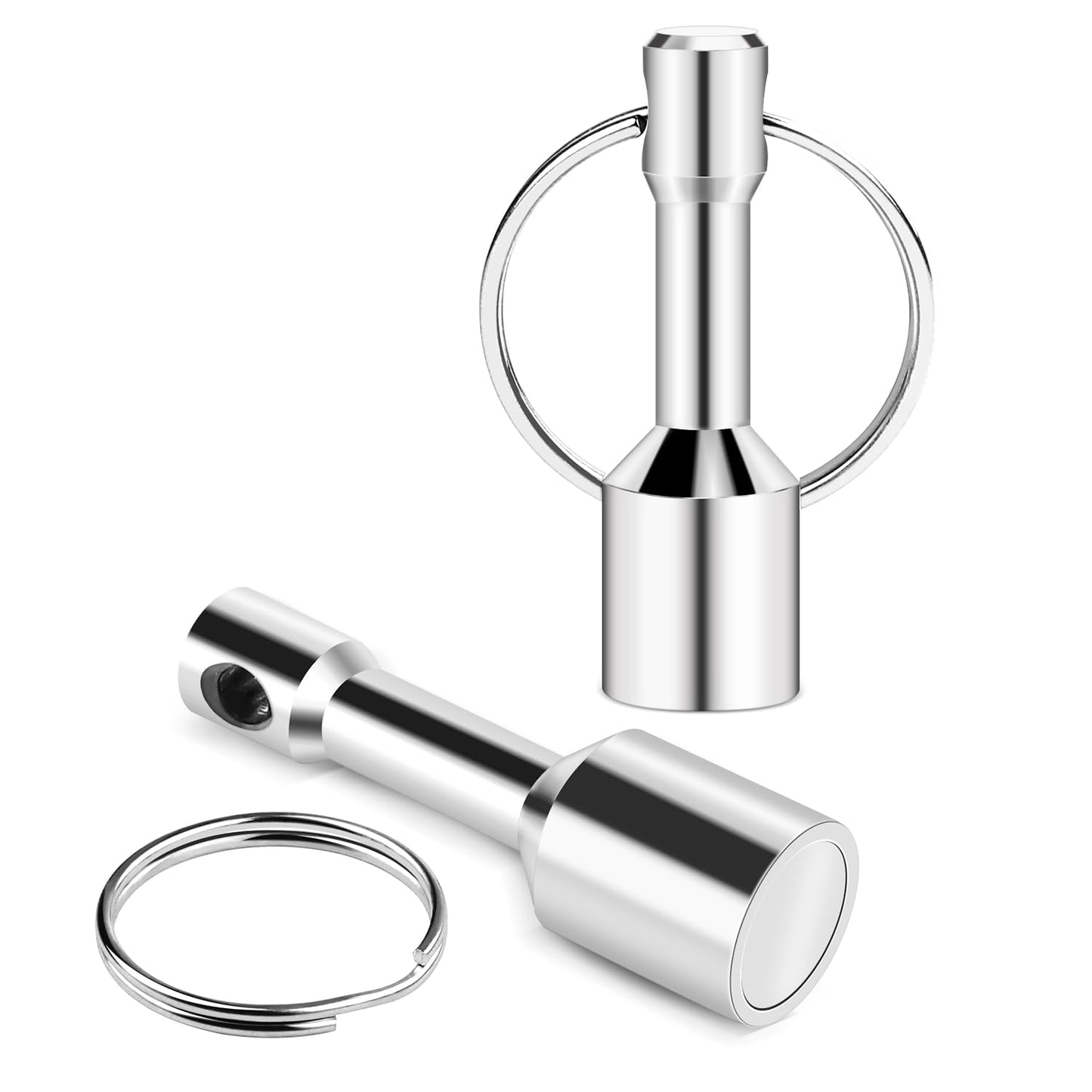 Keychain Magnets, Magnetic Key Chain for Testing Brass, Neodymium Pocket Magnet Key Holders with Strong Magnetic Black Rare Earth, Precious Metal Verifier for Gold & Silver Testing Kit -12 Pack