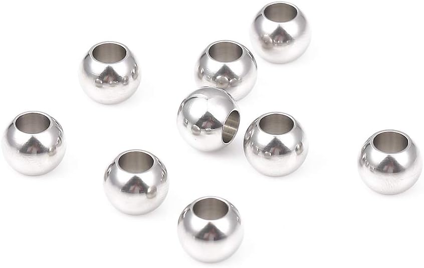 BEADIA Stainless Steel Spacer Beads 3x2.5mm Round Loose Charm Caps Beads for DIY Jewelry Making 100pcs with 1mm Hole
