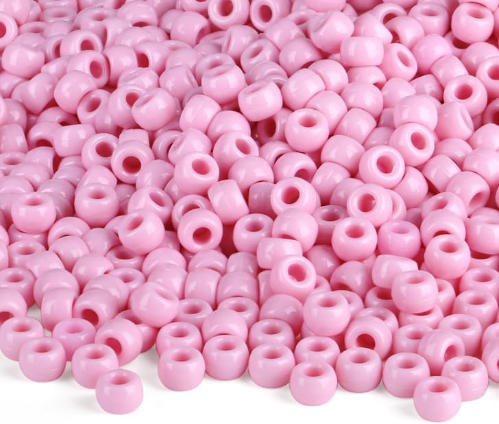 Red Pony Beads 1000Pcs 9mm Pony Beads Bulk Red Perler Beads for Friendship Bracelets Kandi Beads Hair Beads for Braids Beads for Crafts