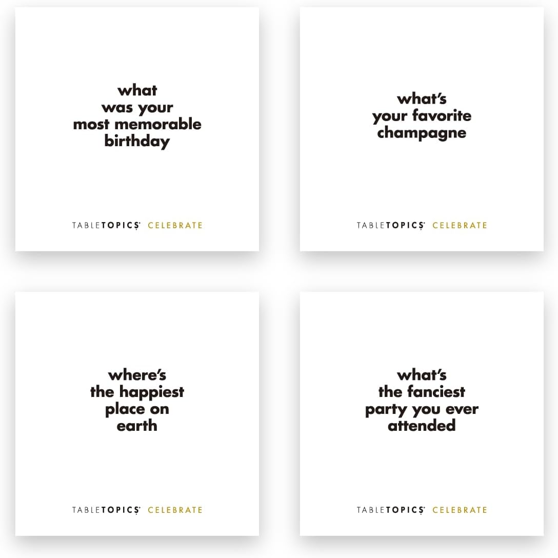 TableTopics Celebrate to Go Conversation Cards Game for Parties, Special Occasions, & Holidays with 40 Questions to Take Anywhere, Great Gift