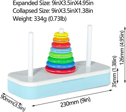 TANCH Hanoi Tower Puzzle All in One Logical Thinking Tower of Hanoi Brain Teaser Puzzle Stacking Boxes Game Toys for Kids and Adults (8 Rings)