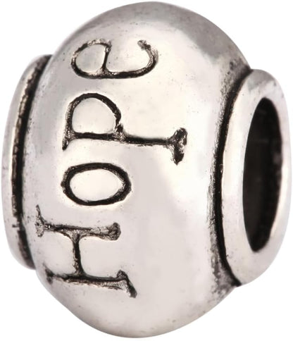 40pcs Live Love Laugh Large Hole Loose Beads (4.5mm Hole) Antique Silver Metal Spacer for DIY Craft Jewelry Making MEC-C9