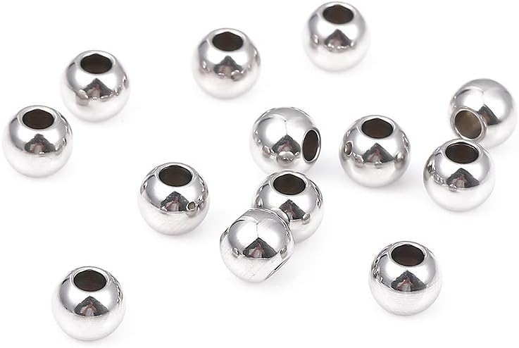 BEADIA Stainless Steel Spacer Beads 3x2.5mm Round Loose Charm Caps Beads for DIY Jewelry Making 100pcs with 1mm Hole