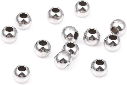 BEADIA Stainless Steel Spacer Beads 3x2.5mm Round Loose Charm Caps Beads for DIY Jewelry Making 100pcs with 1mm Hole