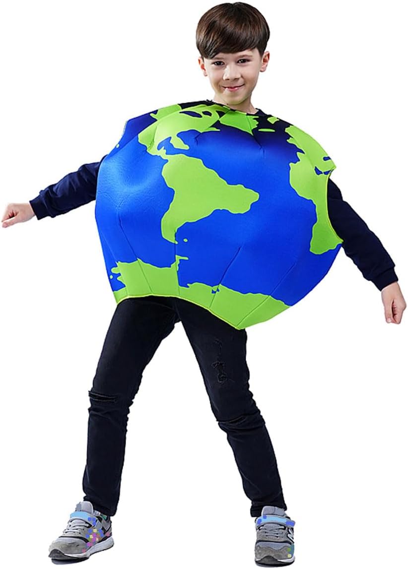 PGOND Earth Globe Costume, Kids Planet Dress Up Outfit, Blue and Green