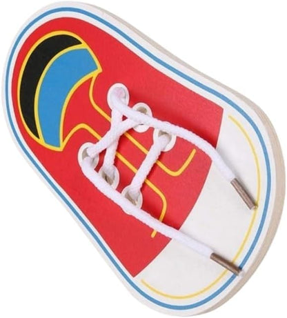Shoe Tying Practice, Wooden Learn to Tie Your Own Shoes Threading Lacing Shoes Training Early Learning Kits | Threading Lacing Training Board Early Learning, Decorative Accessories