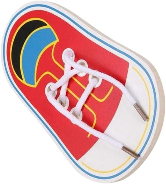 Shoe Tying Practice, Wooden Learn to Tie Your Own Shoes Threading Lacing Shoes Training Early Learning Kits | Threading Lacing Training Board Early Learning, Decorative Accessories