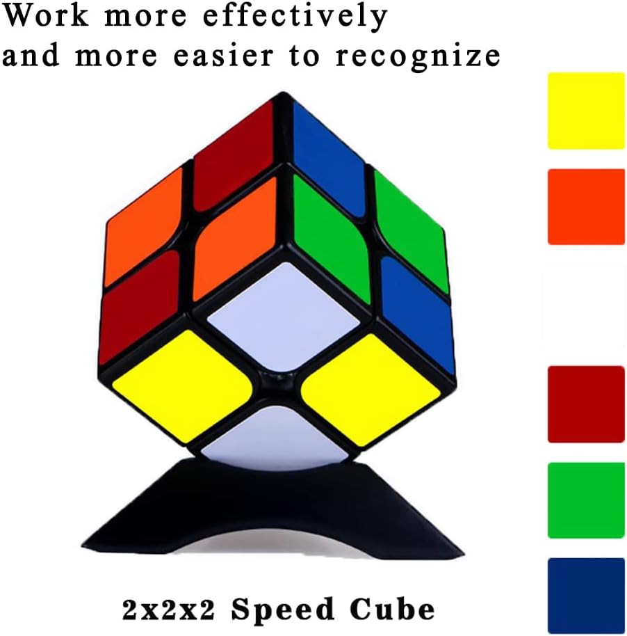 2x2 Speed Cube, Classic 2x2 Cube Puzzles Toy (Black)