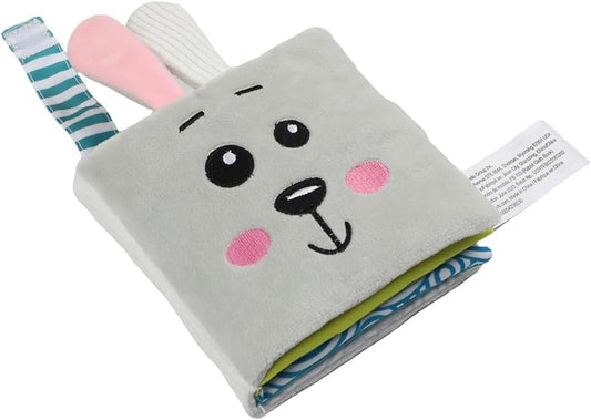 Bebe Mondo Teddy Bear Tummy Time Toy with Mirror, Soft Baby Book for 0-3-6-12 Months, Infant Sensory Developmental Toy, Shower Baby Gifts,Activity Quiet Cloth Book for Newborns,1-2 Year Old Book-Night