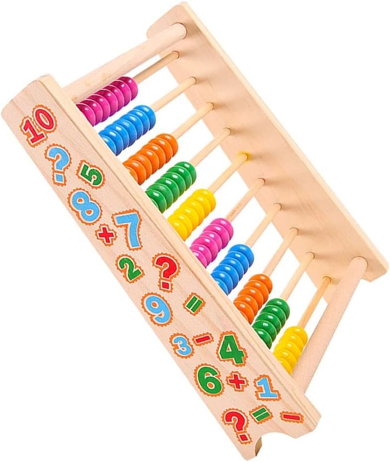 Tvoip Wooden Abacus for Kids Math with 100 Beads and 100 Counting Sticks Educational Math Games Preschool Learning Toys Learning Number Abacus for Toddler, Mathematics Toy Beads Game